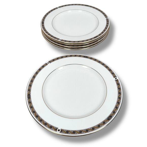 Noritake New Lineage Dinner Plates White Bone China Round Sinclair 4738 Lot of 5 - Picture 1 of 7